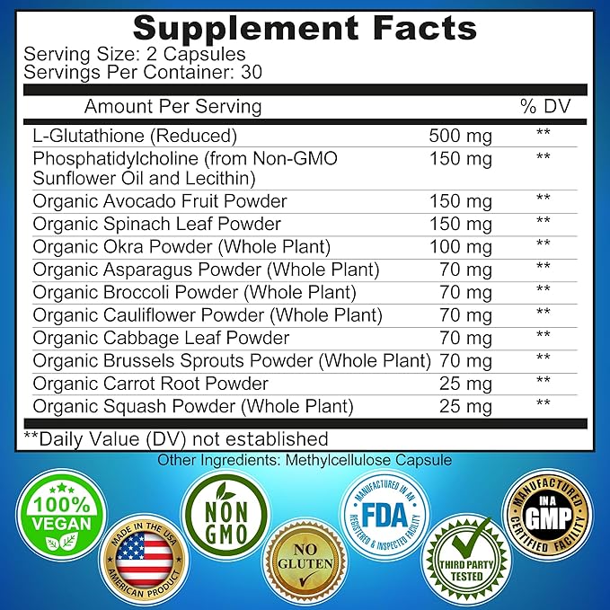 Liposomal Glutathione 500mg 60 count