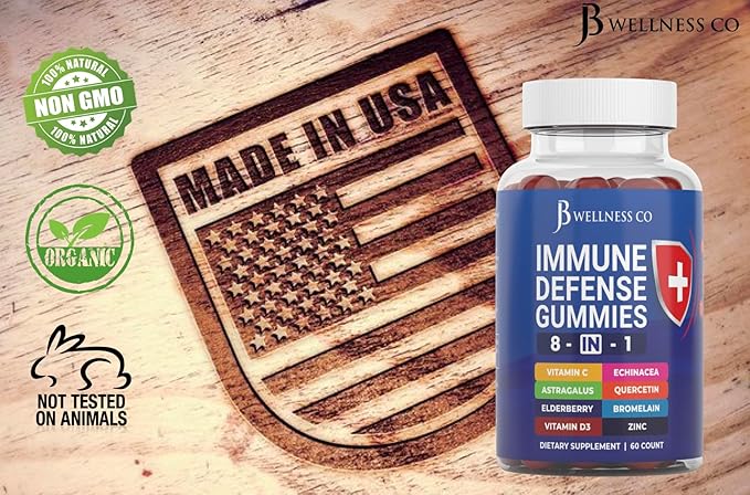 8 in 1 Immune Support Booster 50mg, Vitamin 5000 IU, B6, Elderberry (2 Pack) (120 Count)