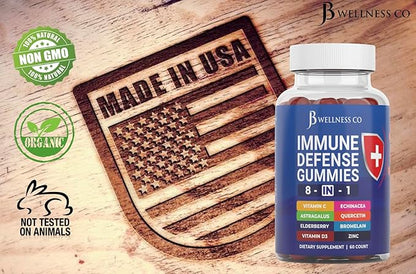 8 in 1 Immune Support Booster 50mg, Vitamin 5000 IU, B6, Elderberry (2 Pack) (120 Count)