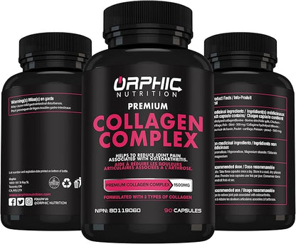 ORPHIC NUTRITION Collagen Peptides Capsules Women,1800mg Multi 90 Caps