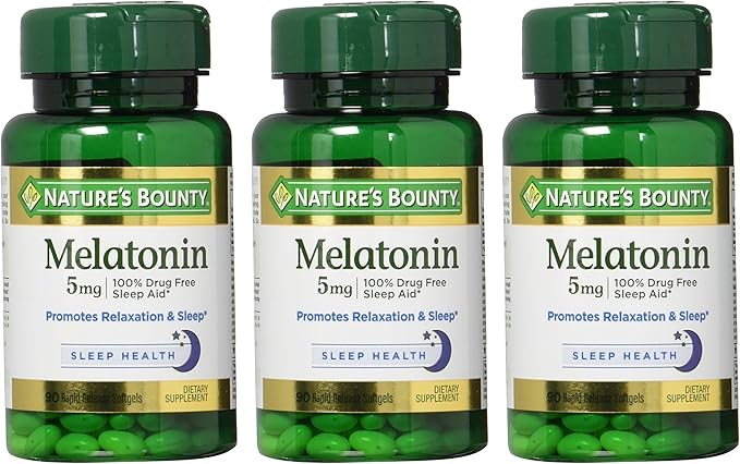 Nature's Bounty Melatonin 100% Drug Free 5 mg, 90 Count, 3