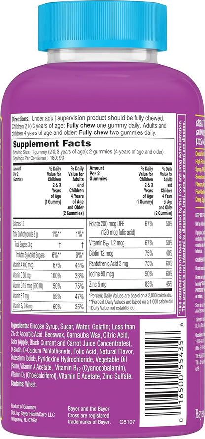 Flintstones Vitamins Complete Gummies, Kids Vitamins with Vitamin C for Toddlers and Children, Vitamins for Kids with Vitamin A, B6, B12, E & Zinc, 180 Count