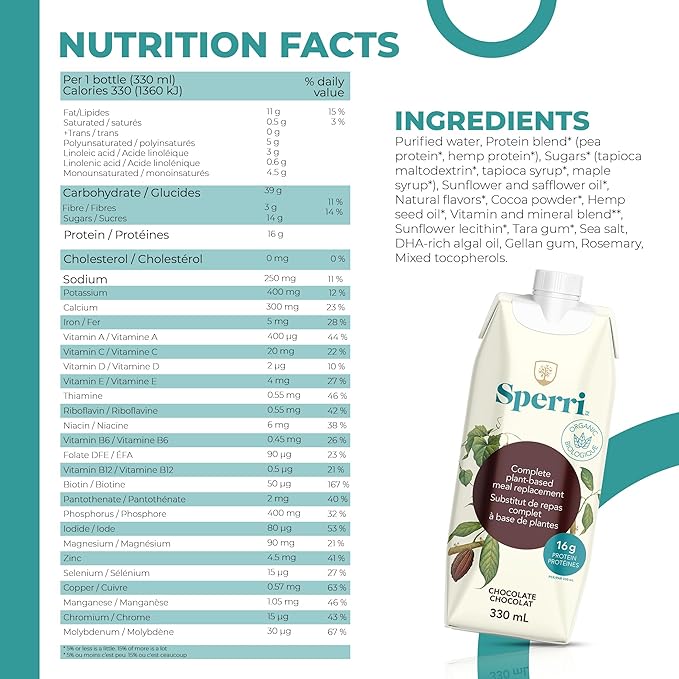 Complete Plant-Based Meal Replacement & Protein Shake 330 mL 4.6 fl. 12) -