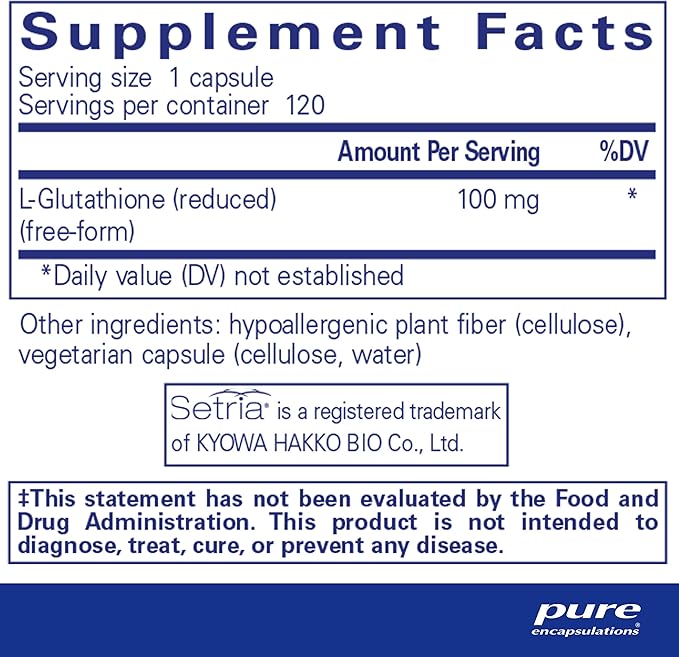 Pure Encapsulations Reduced Glutathione 120 Capsules