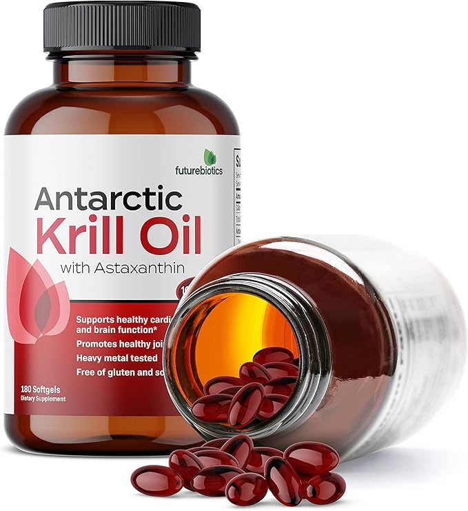 Futurebiotics Antarctic Krill Oil 1000mg Omega-3s EPA, 100% Pure 180 Softgels (90 Servings)