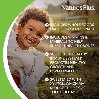 Natures Plus Animal Parade Sugar-Free Children's Multivitamin - Assorted Cherry, Grape & Orange Flavors - 90 Chewable Tablets - 45 Total Servings