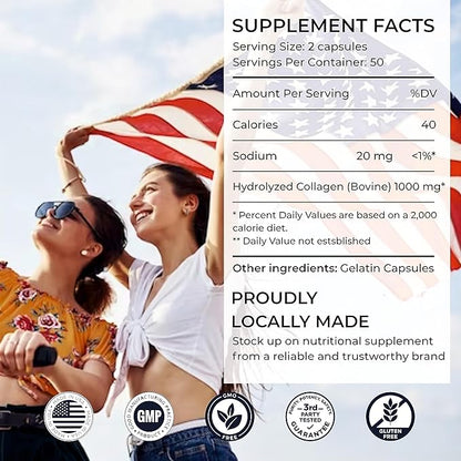 Bovine Collagen Supplements for Men and 100 Capsules