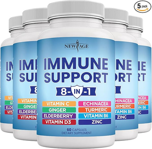 8 in 1 Immune Support Booster 50mg, Vitamin 5000 IU, B6, Elderberry (8 in 1 Capsules 5))