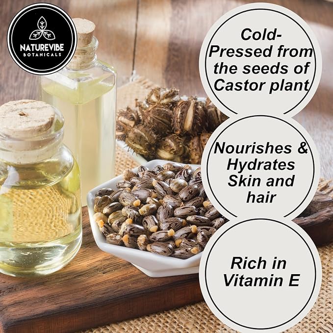 Naturevibe Botanicals Jamaican Black Castor Oil 32 Ounces 100% Pure