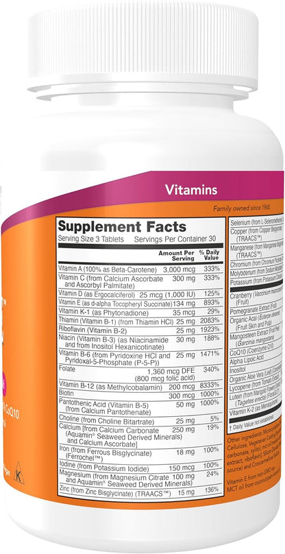 NOW Supplements, Eve™ Women's Multivitamin CoQ10, plus 90 Tablets
