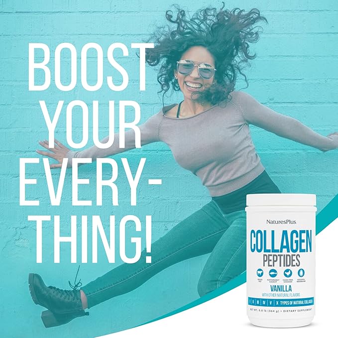 Natures Plus Collagen Peptides, Vanilla 0.8 lb 14 Servings