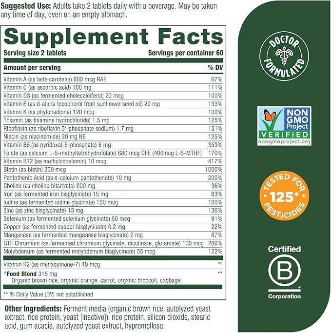 MegaFood Women's Advanced Multivitamin for Women 120 Tabs (60 Servings)