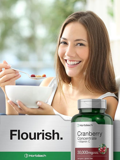 Horbäach Cranberry Concentrate Extract Pills + 30,000mg | 120 Capsules