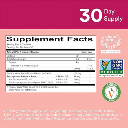 SmartyPants Women's Multivitamin and Probiotic Immunity 3 Fish CoQ10, Vitamin D3, C, (30 Day