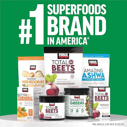 Force Factor Smarter Greens Daily Wellness Powder 3-Pack to Support Energy, Immunity & Digestion, Greens Powder, Superfood Powder with Vitamins, Minerals & Probiotics, Unflavored, 90 Servings