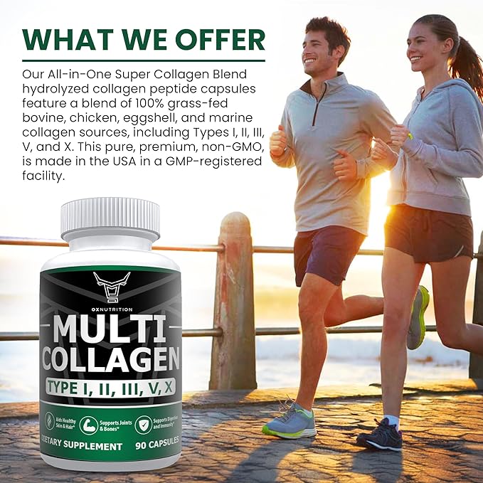 OX OXNUTRITION 90 Capsules Multi Collagen 3P Tested