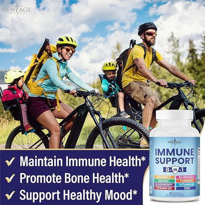 8 in 1 Immune Support Booster 50mg, Vitamin 5000 IU, B6, Elderberry 60 Count 1)