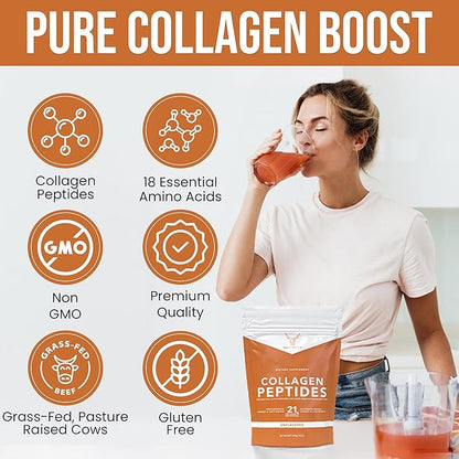 Collagen Peptides Powder, Large 22oz, Hydrolyzed 3P Tested