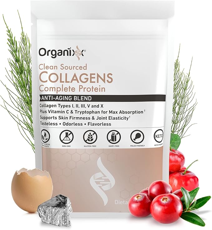 Organixx Clean Sourced Collagen Powder, Hydrolyzed (30 Servings)