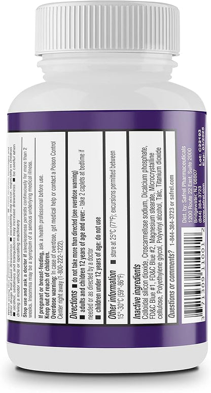 Safrel Nighttime Sleep Aid, Diphenhydramine HCl 25mg (1000 Count 1), 1000, 1000, Count)