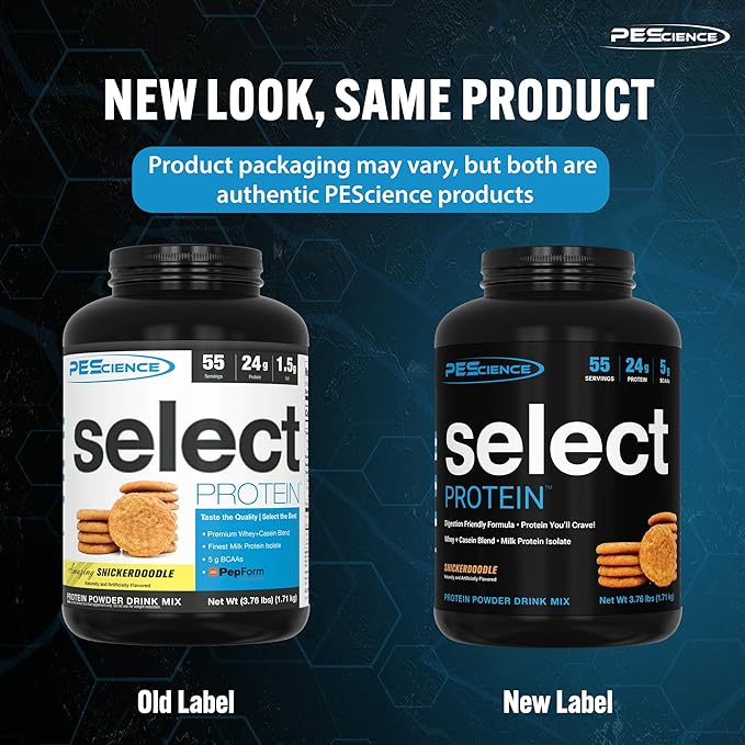 PEScience Select Low Carb Protein Powder, Snickerdoodle, 55 Serving, Keto Friendly and Gluten Free