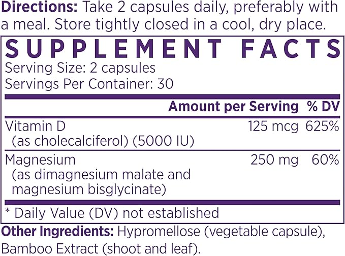 NAOMI Activated Vitamin D3 5000 IU (125 mcg) 60 Veggie 30 Day