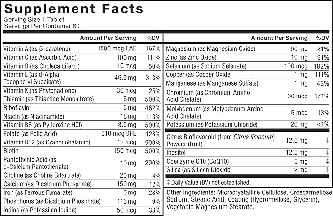 Force Factor Men’s Multivitamin 50 Plus, 26 Vitamins 60 Tablets