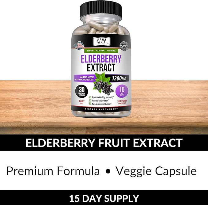 Kaya Naturals Elderberry Immune Support 1200mg Immune 30 Count