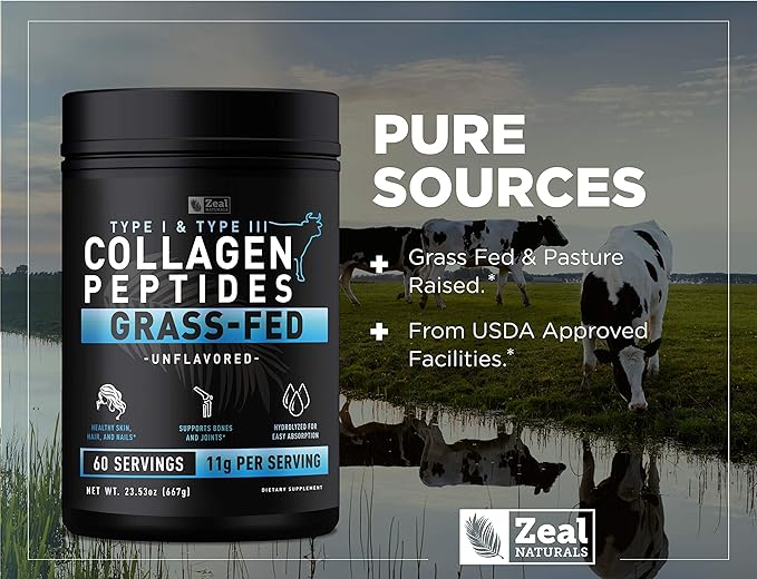 Pure Collagen Peptides Powder (11g 60 Servings)
