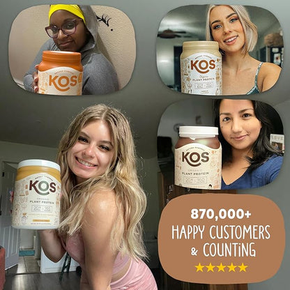 KOS Vegan Protein Powder, Chocolate Peanut Butter - Low Carb Pea Protein Blend, USDA Organic Superfood with Vitamins & Minerals - Keto, Soy, Dairy Free - Meal Replacement for Women & Men - 10 Servings