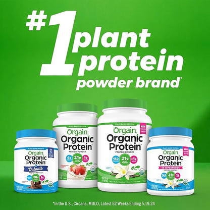 Orgain Organic Protein and Superfoods Plant Based Protein Powder, Vanilla Bean, 2.7 lbs