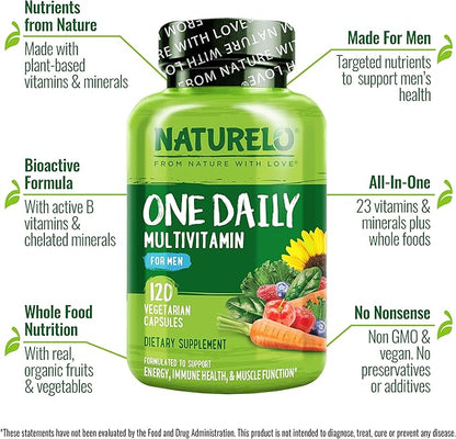 NATURELO Mens Multivitamins 120 Vegetarian