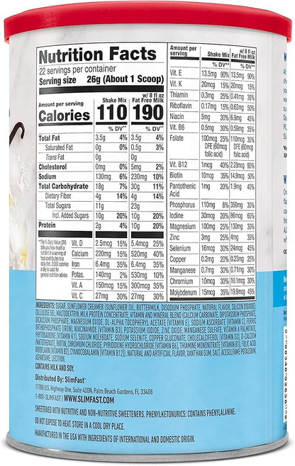 SlimFast Meal Replacement Powder, Original French 10g of 22 Servings