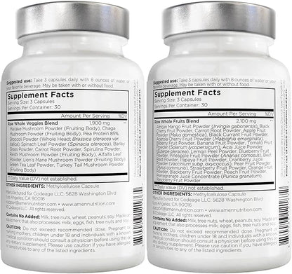 Amen Fruits + Veggies Vitamins Bundle, 180 ct
