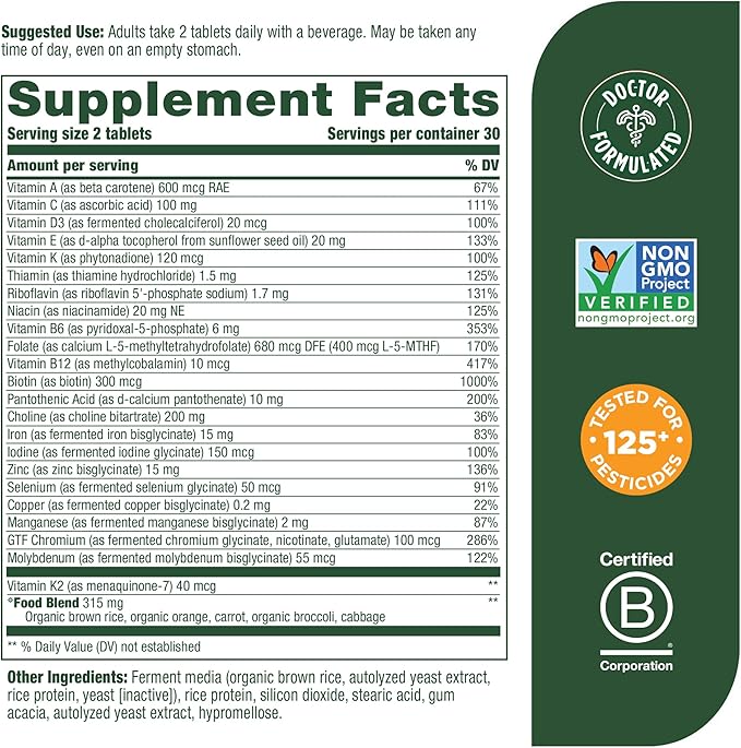 MegaFood Women's Advanced Multivitamin for Women 60 Tabs (30 Servings)