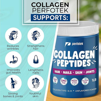 Collagen Powder for Women Men Types (1Lb) Non-GMO