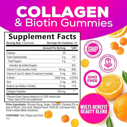 Collagen Peptides - Hair Supplements 60 Count