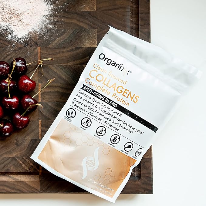 Organixx Clean Sourced Collagen Powder, Hydrolyzed 20 Servings