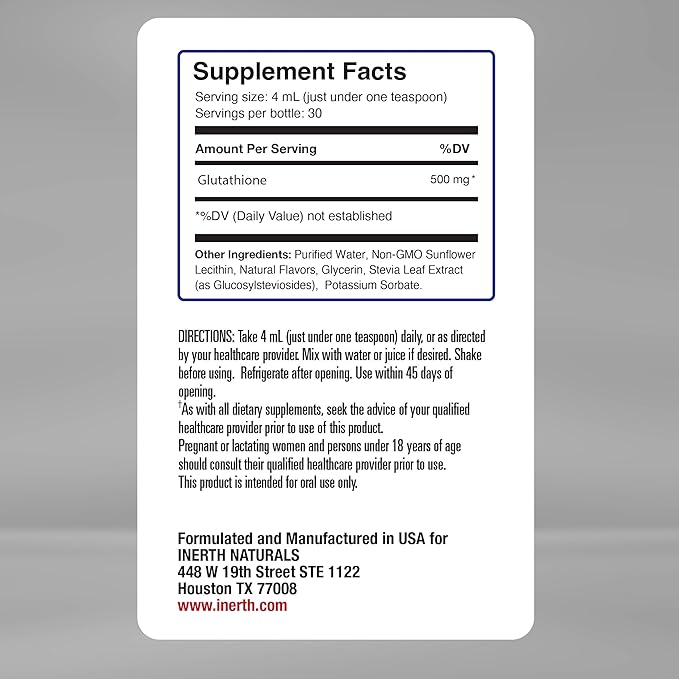 Liposomal Glutathione Supplement 1000mg Liquid 4 fl 120 ml