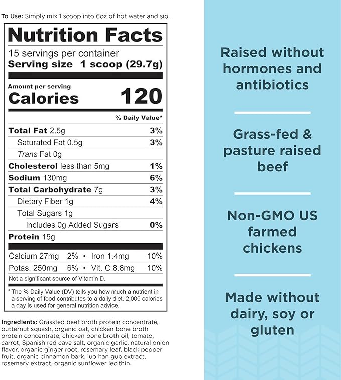 Ancient Nutrition Bone Broth Protein Powder, 15g Protein 15 Servings