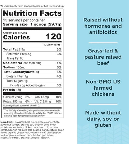 Ancient Nutrition Bone Broth Protein Powder, 15g Protein 15 Servings