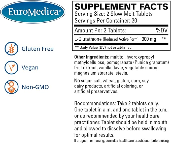 Euromedica Clinical Glutathione 60 Tablets 30 Servings