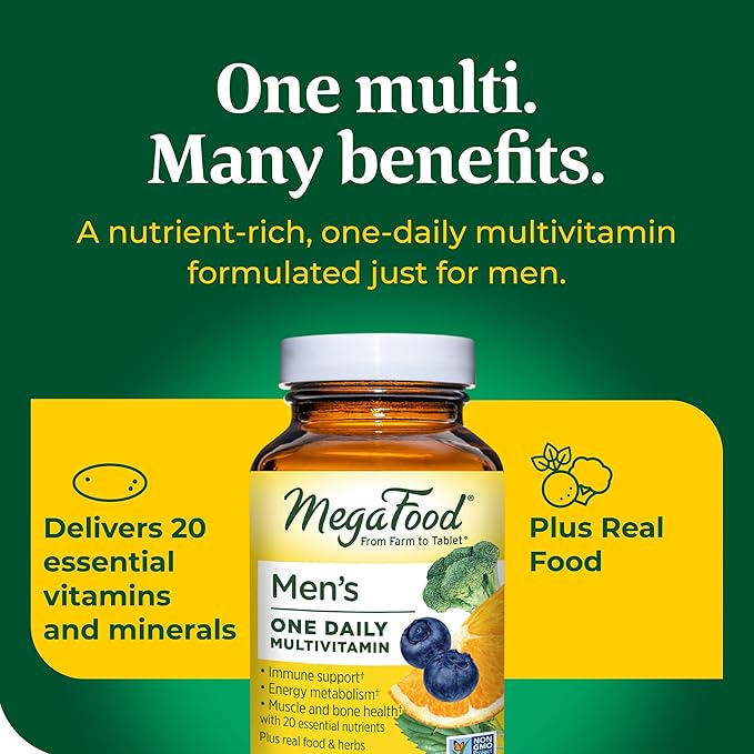 MegaFood Men's One Daily Multivitamin for Men B12, Vitamin B6, Vitamin 36 Tabs