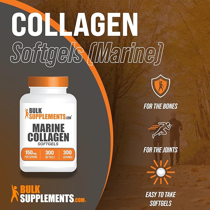 BulkSupplements.com Marine Collagen Softgels 1 Softgel (150mg), 300 300 Softgels