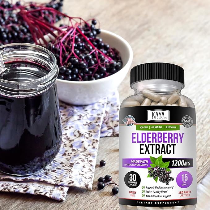 Kaya Naturals Elderberry Immune Support 1200mg Immune 30 Count
