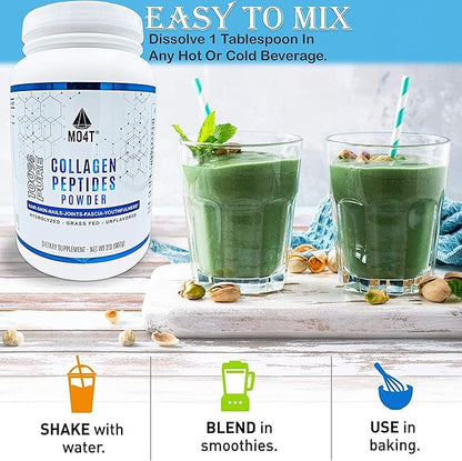 MO4T Collagen Peptides- Grass-Fed- Hydrolyzed -Bovine (2 pounds)