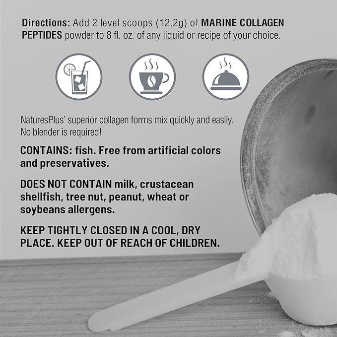 Natures Plus Marine Collagen Peptides, Unflavored 0.54 lb 20 Servings