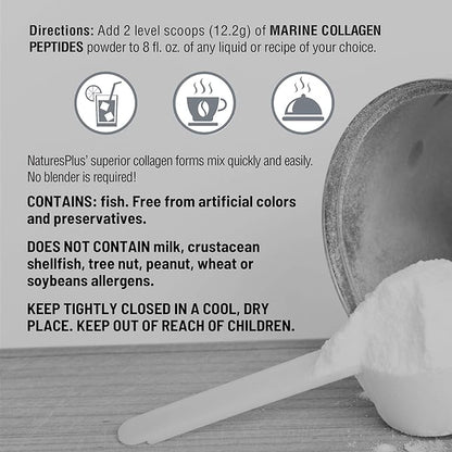 Natures Plus Marine Collagen Peptides, Unflavored 0.54 lb 20 Servings