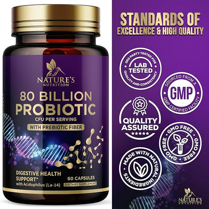 Probiotic Supplement 80 Billion CFU + 60 Capsules
