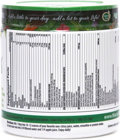 MacroLife Naturals Macro Greens Powder 38 Superfood Probiotic Antioxidant Enzyme & Herbal Supplement Immunity Energy Cleanse - Non-GMO Vegan Gluten-Free Dairy-Free - 2 oz (6 Servings)